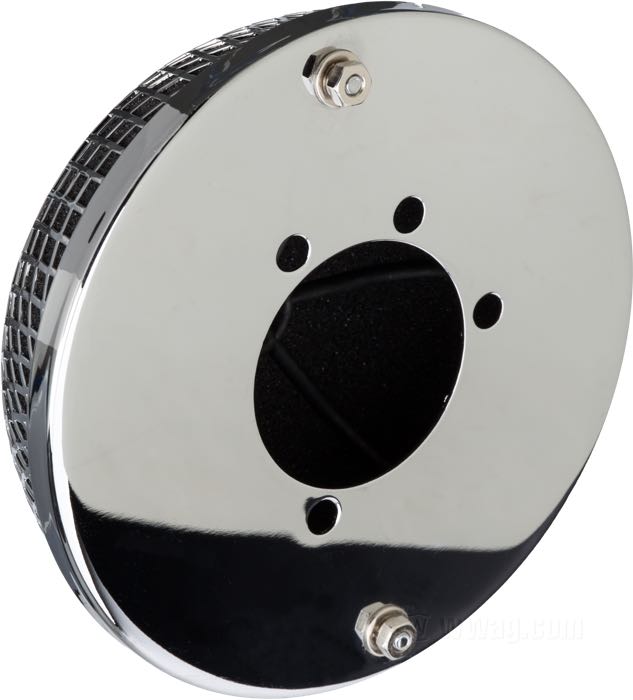 Air cleaner »Flowmaster«; for Bendix, Keihin Butterfly and Super B; round; steel, chrome-plated; depth: 55 mm; Ø 142 mm; with gasket and mounting hardware; gross weight: 240 g