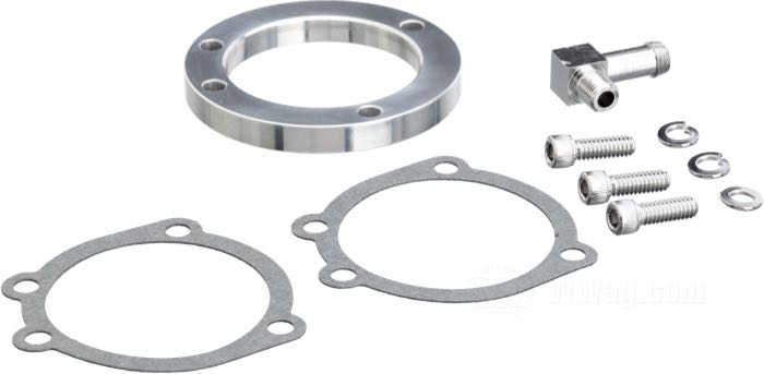 Luftfilter »Flowmaster«; für CV-Vergaser; rund; Stahl, verchromt; Tiefe: 55 mm; Ø 142 mm; mit Dichtung und Kleinteilen; Bruttogewicht: 360 g