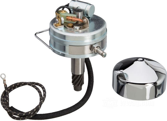 Système d'allumage; adaptable à Flathead 1947-1963, modèles K et XL 1952-1964; acier, CAD (procédé ZnNi) / chromé; à utiliser avec 6 ou 12 V; résistance primaire: 2-5 Ω; avec rupteur type 1949→; remplace OEM HD 32506-37 et 32575-49; poids brut: 638 g