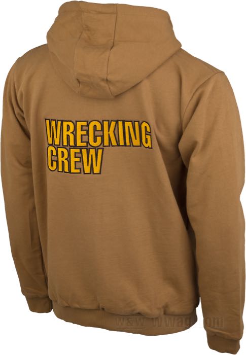Felpa cappuccio con lampo »Wrecking Crew « di Wrecking Crew; cotone / poliestere, marrone; taglia: XS; peso lordo: 1.06 kg