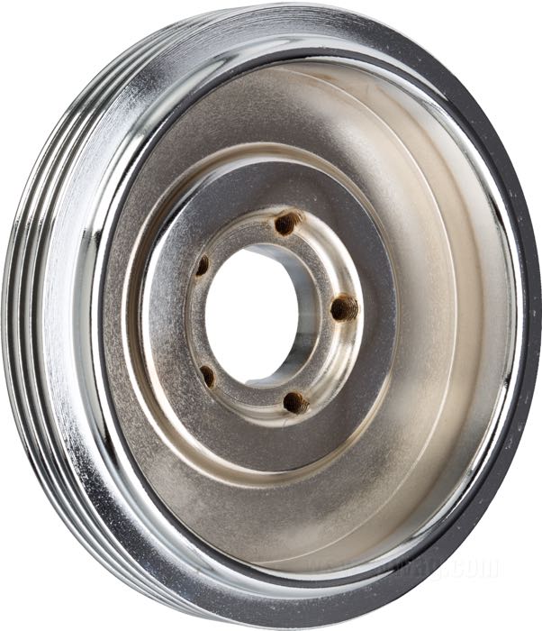 Tambor de freno; apropiado para Big Twin 1936-1948, Servi-Car 1941-1957, WLC; hierro fundido, cromado, con aletas de refrigeración; peso bruto: 4 kg