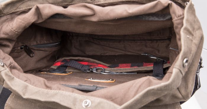 Satteltasche »Voyager Solo« von Burly Brand; Rindleder / Segeltuch, dunkelbraun; B x H x T: 30 x 30 x 13 cm; Bruttogewicht: 2.12 kg