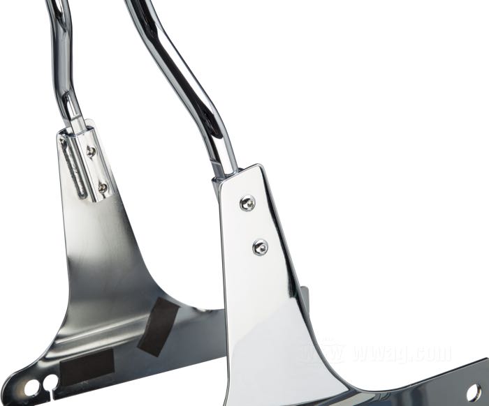 Schienali »round« di Khrome Werks; atto per 4 marce 1972-1985, FX Softail e FL Softail, Road King 1994-2008, Dyna 2006 → (ecc. FXDF und FXDWG ); acciaio, cromato; larghezza x altezza: 225 x 355 mm; Ø 5/8”; filettatura: 1/4”-20; peso lordo: 1.32 kg