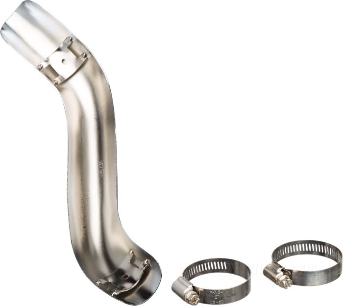Heat shield; for Paughco 2-1 Header Pipes; fits FXWG/FXST Evolution 1985-1999; steel, chrome-plated, plain; length: 340 mm; position: rear; with clamps; gross weight: 306 g