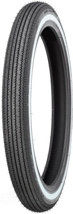 Reifen »E270 Super Classic« von Shinko Motorcycle Tires; Gummi / Stahl; Montageposition: vorne oder hinten; 3.00-21 57S; SWW (ein breiter weißer Streifen); Schlauchreifen; zulässige Felgen min-max: 1.85 - 2.15; mit ECE R75 Prüfzeichen, mit DOT Prüfzeichen; Bruttogewicht: 4.79 kg
