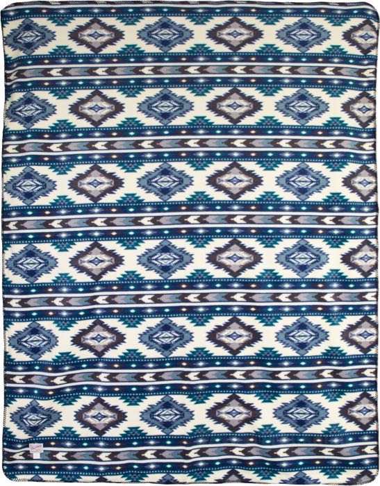 Coltre »Chinle« di Rockmount; tessuto poliestere, blu / bianco; lunghezza x larghezza: 182 x 152 cm; U.S.A.; peso lordo: 900 g