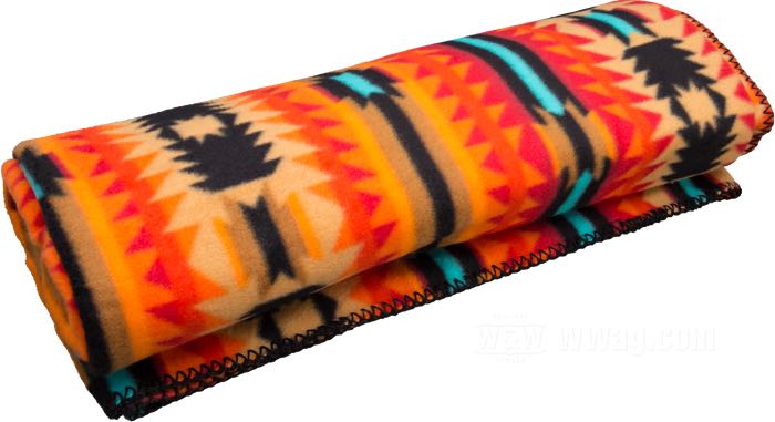 Coltre »Tonalea« di Rockmount; tessuto poliestere, nero / rosso / turchese; lunghezza x larghezza: 182 x 152 cm; U.S.A.; peso lordo: 700 g