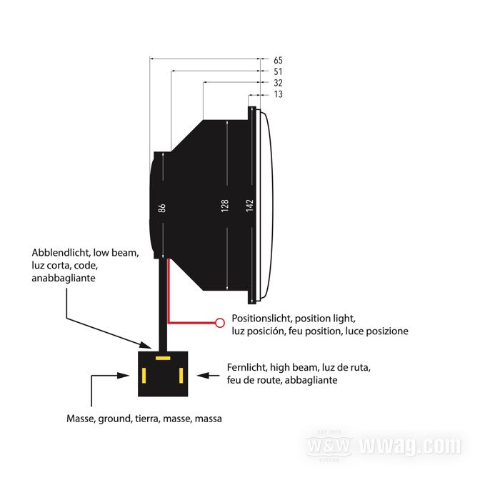 Parabola di faro di SpeedFire; plastica / vetro acrilico; Ø 5-3/4”; 12 V; con LED; con dispositivo luce di posizione; omologato E1; peso lordo: 758 g
