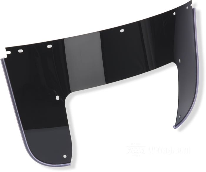 Fenêtre »OEM« de National Cycle; adaptable à Hydra Glide et Duo Glide 1949-1964, Electra Glide 1965-1984 sans carénage; inférieur; polycarbonate, noir, 7 trous de montage; largeur x hauteur: 575 x 320 mm; poids brut: 360 g