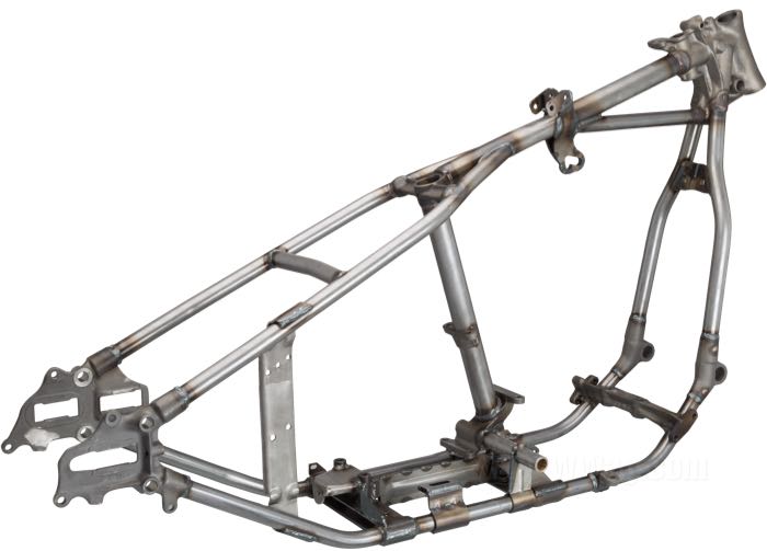 Telaio rigido »Wishbone« di VG Classic Frames & Parts; atto per Panhead 1948; acciaio / ghisa sferoidale, naturale; rake: 30 °; rimpiazza OEM HD 47000-40A; Paesi Bassi; peso lordo: 37 kg
