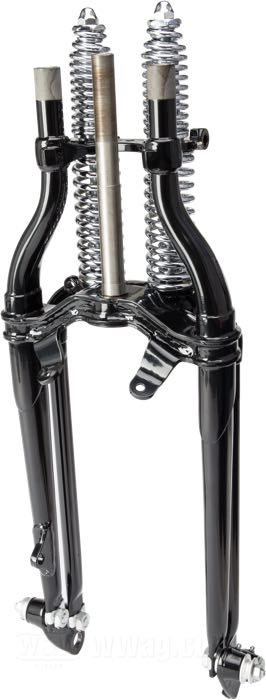 Fourche Springer  »Classic Inline« de Samwel Supplies; adaptable à Servi-car 1941-1958, WLC 1941-1943; acier, noir, filet intérieur de colonne de direction: 5/8”-14 UNS, filet extérieur de colonne de direction: 7/8”-24 UNS, ressorts chromés; longueur: 48.5 cm; rake: 0 °; rallonge/racourcissemt: originale; remplace OEM HD 45518-41; Europe; poids brut: 14.2 kg
