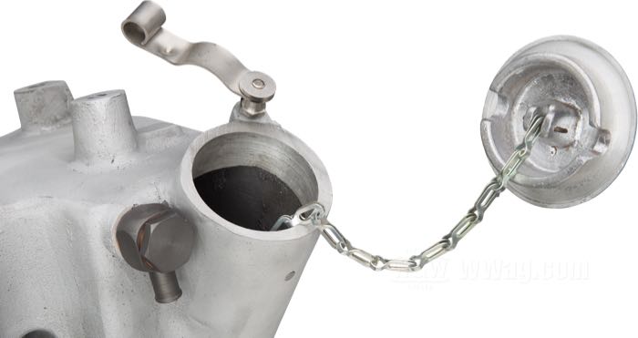 Serbatoio olio »WR Daytona«; atto per modelli solo 45”/750 cc 1937-1952; alluminio fuso, sabbiato; con tappo riempimento; rimpiazza OEM HD 83501-41; Europa; peso lordo: 3.94 kg