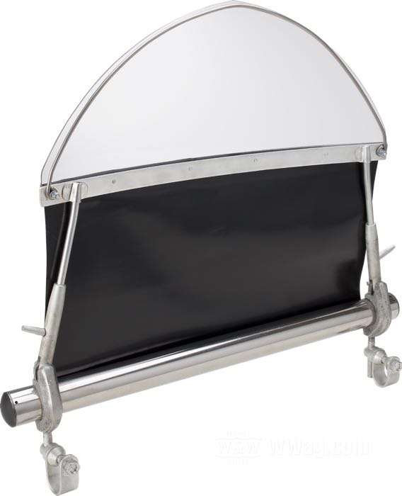 Windshield »Hanson Roll-Up«; steel / polycarbonate / vinyl, black; gross weight: 3.41 kg