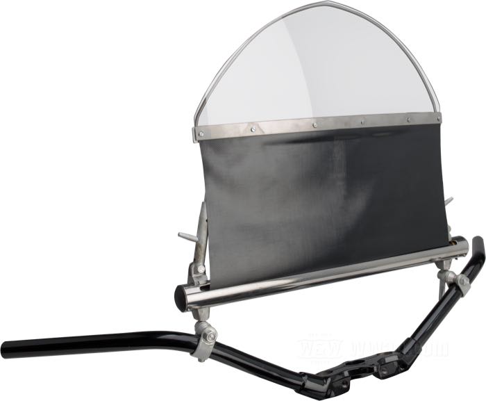 Windshield »Hanson Roll-Up«; steel / polycarbonate / vinyl, black; gross weight: 3.41 kg