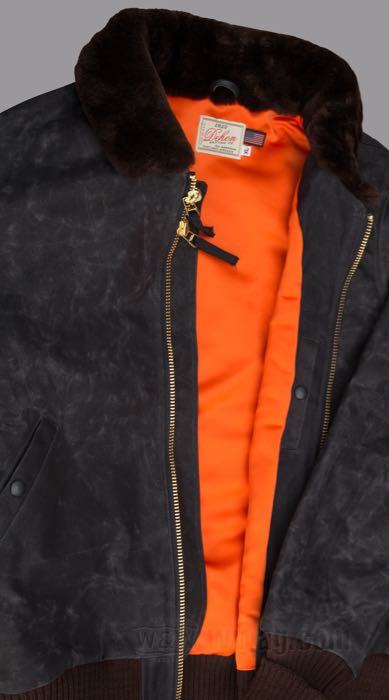 Jacket »Flyer’s Club« by Dehen; wax cotton fabric; size: S; USA; gross weight: 1.57 kg