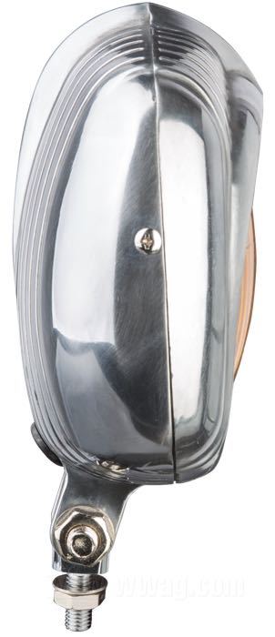 Faro completo »Electroline«; alluminio fuso, lucidato; larghezza x profondità: 156 x 78 mm; Ø 130 mm; per parabola (Ø): 4-1/2”; tipo di lampadina: Sealed Beam; Gemma: ambra; 12 V; 60/60 W; con inserto faro; con blocchetto di montaggio; peso lordo: 749 g