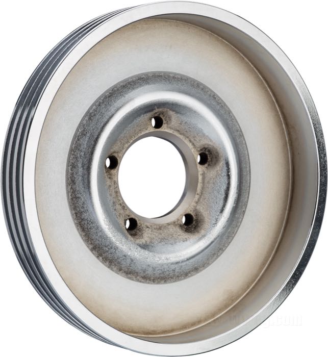 Tamburo di freno; atto per Big Twin 1949-1966, Servi-Car 1958-1966; ghisa, cromato, con alette di raffreddamento; peso lordo: 2.35 kg