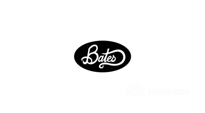 Adesivo »Bates« di Bates; vinile, nero / bianco; larghezza x altezza: 50 x 28 mm; peso lordo: 1 g