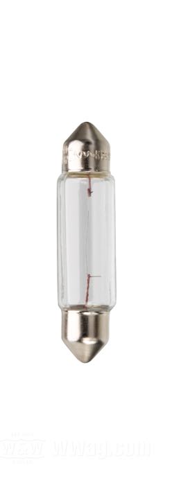 Bulb by Jahn; glass / steel; Ø 10.5 mm; bulb type: festoon; 12 V; 10 W; socket: SV8.5-8; gross weight: 10 g