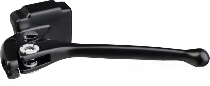 Mando embrague a mano; apropiado para modelos 1972-1981; con soporte; aluminio fundido, negro mate; reemplaza OEM HD 38609-72; peso bruto: 223 g