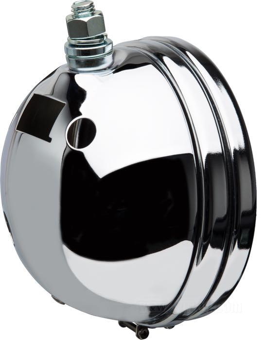 Headlight housing; fits Sportster 1975-1981, FX 1975-1986; steel, chrome-plated; depth: 95 mm; Ø 152 mm; for headlight insert (Ø): 5-3/4”; replaces OEM HD 67705-74; Taiwan; gross weight: 620 g