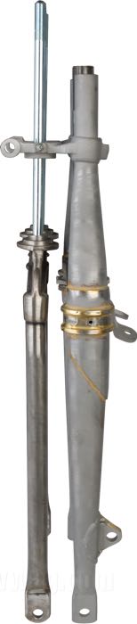 Fourche Springer  »Classic Inline Builder« de Samwel Supplies; adaptable à Knucklehead 1936, Big Twin 1937-début  1946; acier, naturel, filet intérieur de colonne de direction: 3/4”-14 UNS, filet extérieur de colonne de direction: 1”-24 UNS, ressorts noirs; longueur: 48.5 cm; rake: 0 °; rallonge/racourcissemt: originale; remplace OEM HD 2601-36 et 45515-36; avec certification du matériel; Europe; poids brut: 14.12 kg