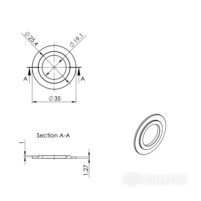 Distanzscheibe; für Radlager; für Radnaben 1982-1999; Stahl; ID x AD: 19.1 x 35 mm; ersetzt OEM HD 43650-82; Bruttogewicht: 9 g