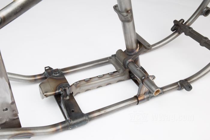 Starrrahmen »Straightleg« von VG Classic Frames & Parts; passend für Knucklehead 1936; Stahl / Sphäroguss, blank; Rake: 25 °; ersetzt OEM HD 2801-36; Niederlande; Bruttogewicht: 37 kg