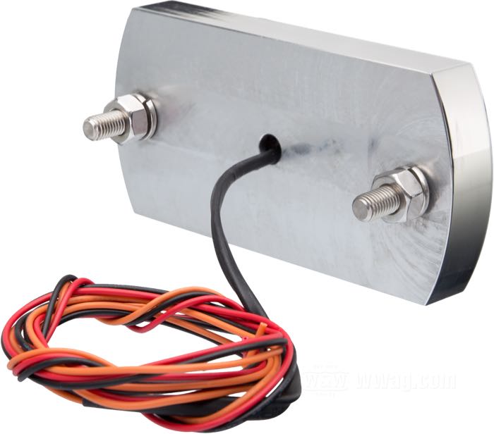 Piloto trasero »Box Chopper« de Prism Supply Co.; aluminio macizo, pulido; A x A x F: 111 x 54.5 x 21.5 mm; tipo de bombilla: LED; rosca: 1/4”-28; 12 V; con luz de freno; con carcasa de aluminio; EE. UU.; peso bruto: 273 g