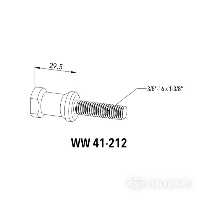 Perni montaggio di Lejonkulan; per Borsa; universale sinistra + destra; acciaio inox, naturale, 3/8”-16, disassamento: 29.5 mm; Ø 20 mm; Svezia; peso lordo: 74 g