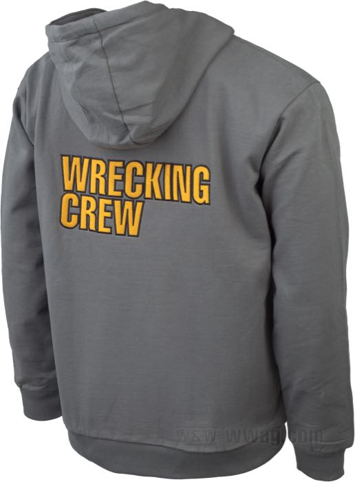 Felpa cappuccio con lampo »Wrecking Crew « di Wrecking Crew; cotone / poliestere, grigio(a); taglia: XS; peso lordo: 1.05 kg