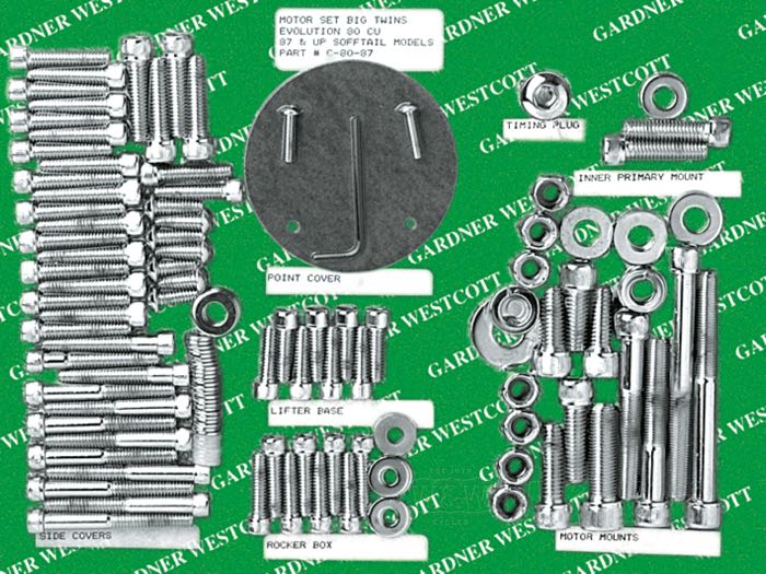 W&W Cycles - Gardner-Westcott Bolt Kits for Engine and Drive Train