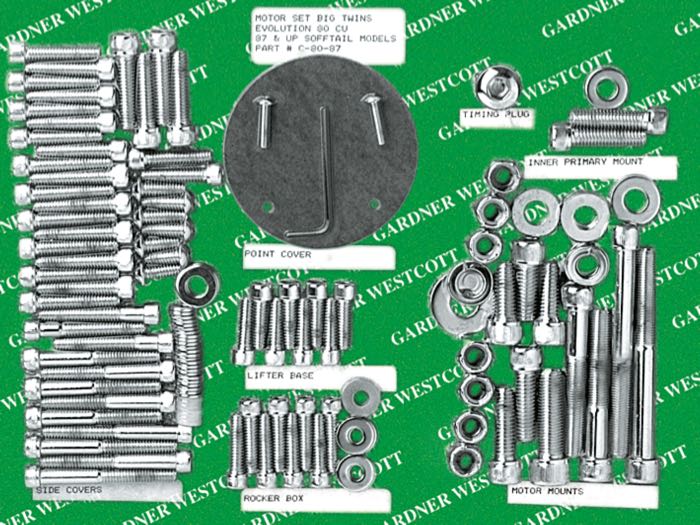 W&W Cycles - Gardner-Westcott Bolt Kits for Engine and Drive Train