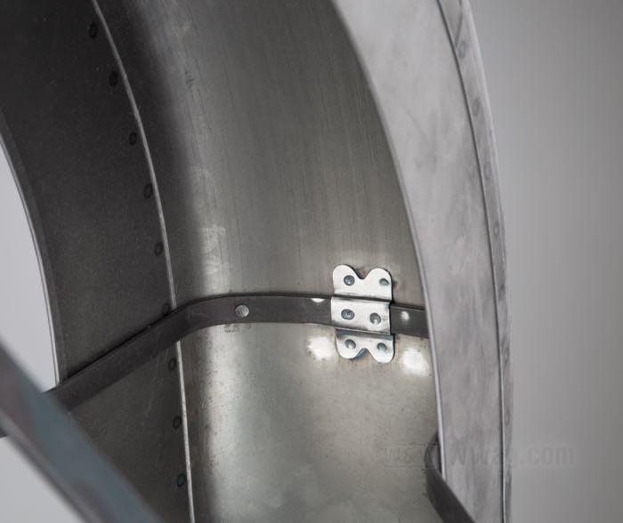 Front fender »Springer« by The Cyclery; fits OHV 1936, Big Twins 1937-early 1938; steel, bare, with narrow (5/8”) braces and butterfly reinforcements; replaces OEM HD 59000-36; Europe; gross weight: 4.49 kg