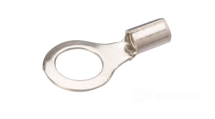 Ring-Kabelschuh; Messing, vernickelt, #10; für Kabel: ~ 0.5 - 1.5 mm² (AWG 20-16); Innen-Ø: 4.8 mm; Bruttogewicht: 1 g