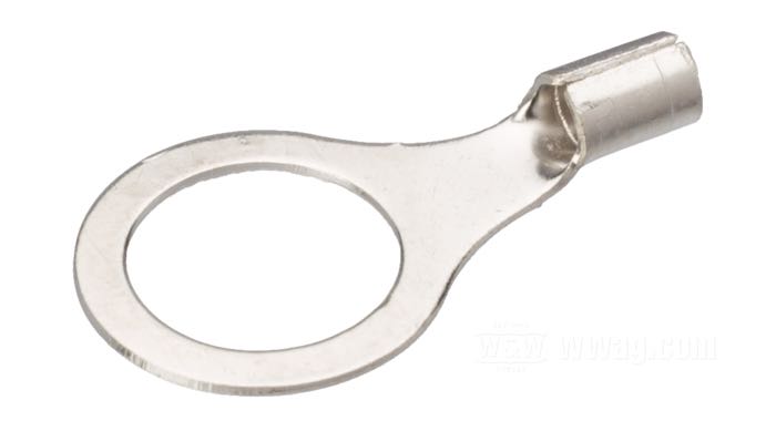 Ring-Kabelschuh; Messing, vernickelt; für Kabel: ~ 0.5 - 1.5 mm² (AWG 20-16); Innen-Ø: 5/16”; Bruttogewicht: 1 g