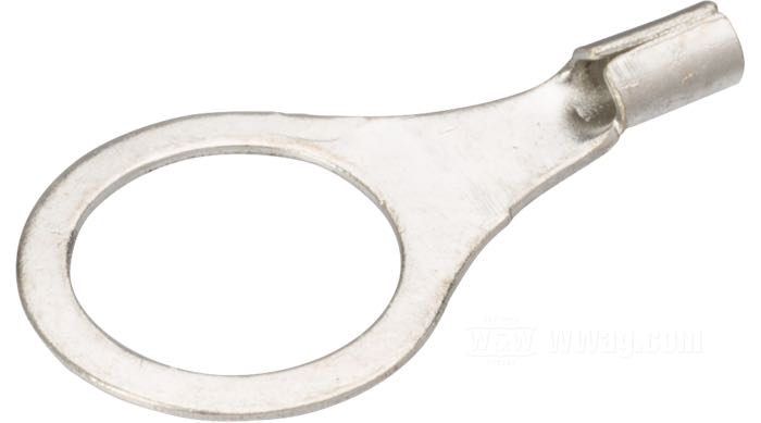 Ring-Kabelschuh; Messing, vernickelt; für Kabel: ~ 0.5 - 1.5 mm² (AWG 20-16); Innen-Ø: 3/8”; Bruttogewicht: 1 g