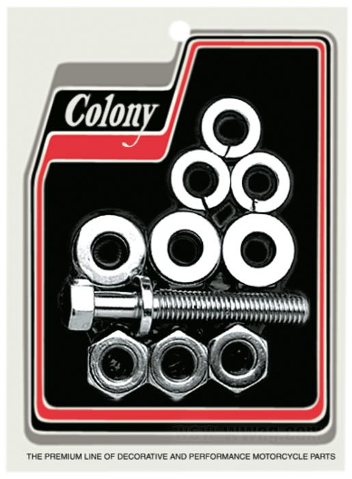 Kit di montaggio di Colony; per Trasmissione; atto per modelli 750cc 1933-1973; cromato; rimpiazza OEM HD 34736-27, 7863 e 6490; U.S.A.; peso lordo: 150 g
