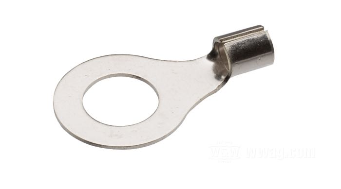 Ring-Kabelschuh; Messing, vernickelt; für Kabel: ~ 0.5 - 1.5 mm² (AWG 20-16); Innen-Ø: 1/4”; Bruttogewicht: 1 g