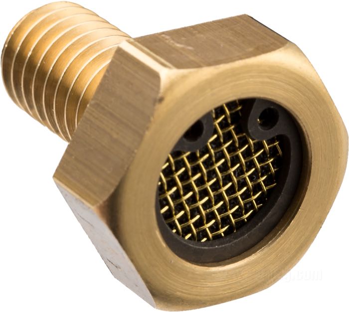 Breather bolts; fits Twin Cam Dyna 1999→, Softail 2000-2017, Touring 1999-2016; brass; thread: 3/8”-16; thread length: 19 mm; wrench size: 19 mm; France; gross weight: 89 g
