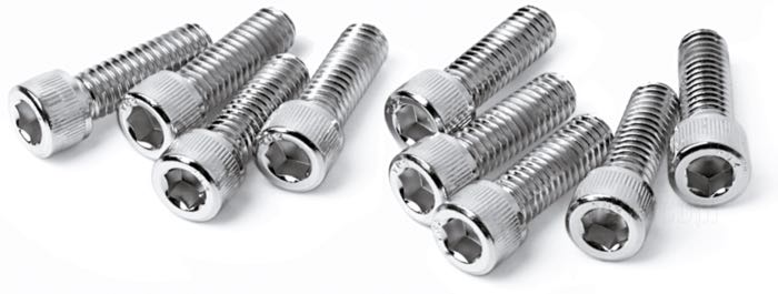 Bolt/screw kit by Gardner-Westcott; for Transmission Side Cover; fits Big Twin 1936-1985; steel, chrome-plated; socket head; gross weight: 120 g