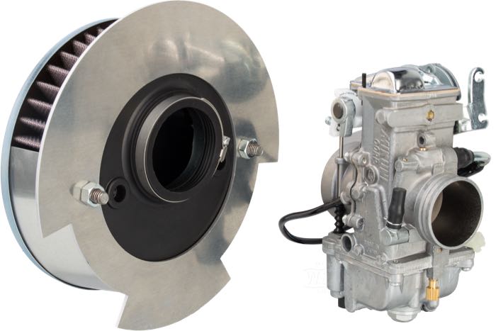 Carburatore a valvola »HS 40«; atto per Evolution Big Twin 1985-1991; alluminio fuso / acciaio, getto mass. 165, getto min. 17.5, valv. spillo Y6; con cavo arrichitore, adattatore collettore, filtro aria; certificato; peso lordo: 3.54 kg