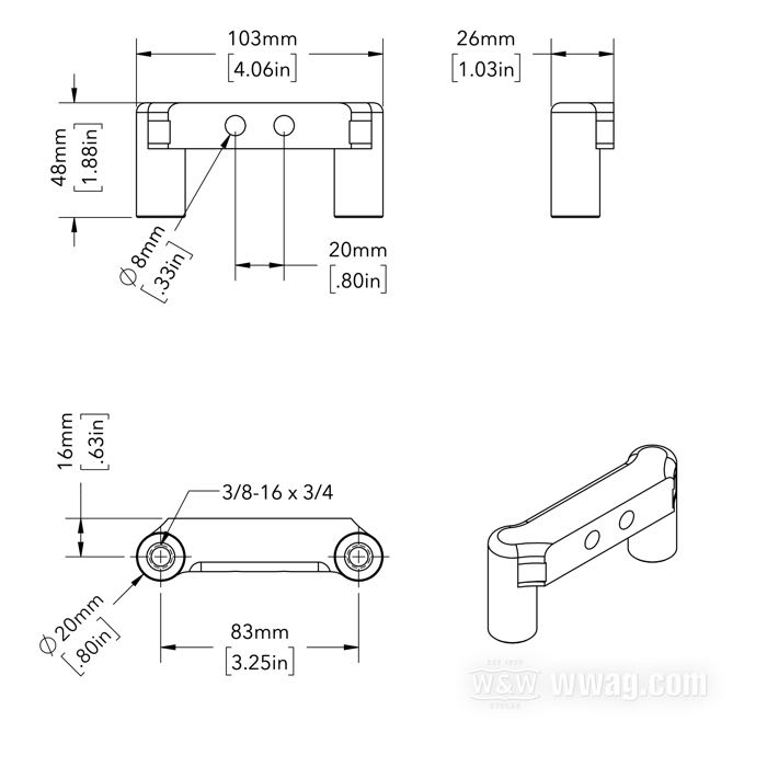 Soporte »FiltroMax« de Lowbrow Customs; para Soporte del motor; apropiado para Big Twin 1970-1999; aluminio macizo, pulido; con tornillos; peso bruto: 584 g