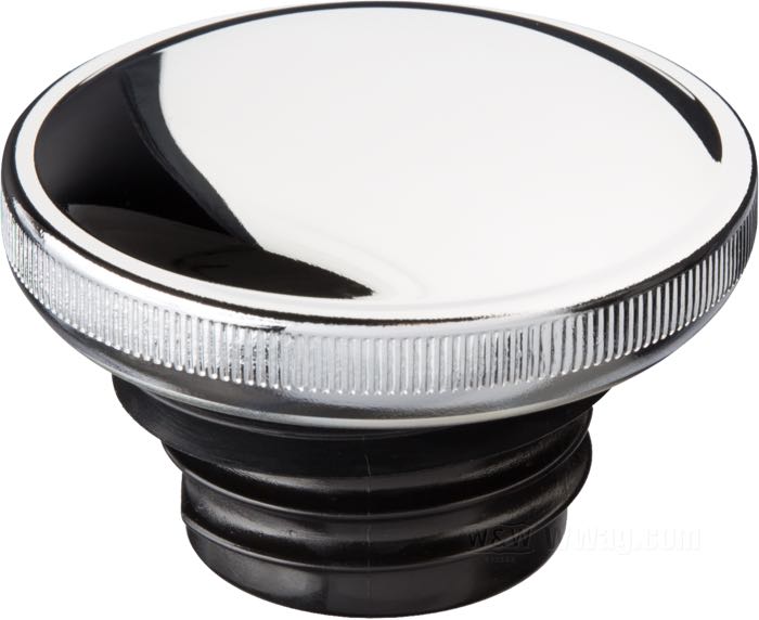 Tappo di serbatoio ; atto per FL(H) 1983-1984, FX 1983-1985, Softail 1984-1999; acciaio, cromato, alto bordo 13.5 mm, bordatura 6.5 mm, con nervatura superiore, filettatura sinistrorsa; Ø 74 mm; Punto installazione: sinistro; filettatura: 1.75”-4 LH; senza deaerazione; rimpiazza OEM HD 61103-83B; peso lordo: 109 g