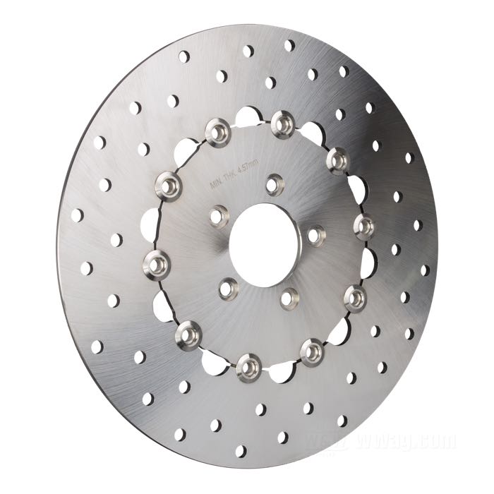 Bremsscheibe; passend für FXDB, FXDC und FXDL 2006-2009, FXDWG 2006-2008, FXDF 2008-2010, FXD35 2006; Edelstahl, schwimmend gelagert ; Ø 11.8”; Montageposition: vorne; Montagebohrungen: 5/16” Flachsenkung; Innen-Ø: 56 mm; ersetzt OEM HD 42040-06; Bruttogewicht: 2.61 kg