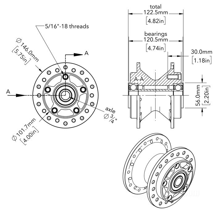 Moyeu avant »étroit«; adaptable à Sportster Custom 2000-2007; pour jantes 21