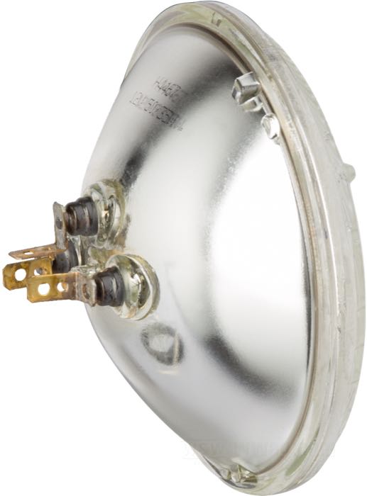 Headlight insert »Sealed beam Beck«; steel / glass, clear, fluted; Ø 5-3/4”; bulb type: not replaceable; 12 V; 50/35 W; without position light function; replaces OEM HD 67698-81B; gross weight: 390 g