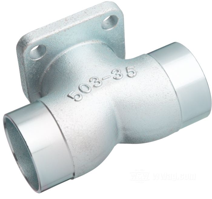 Manifold; fits Knucklehead 1936-1939; cast iron, zinc plated; width: 90.5 mm; for Linkert M-series carburetors 3-bolt; replaces OEM HD 1108-36; gross weight: 392 g