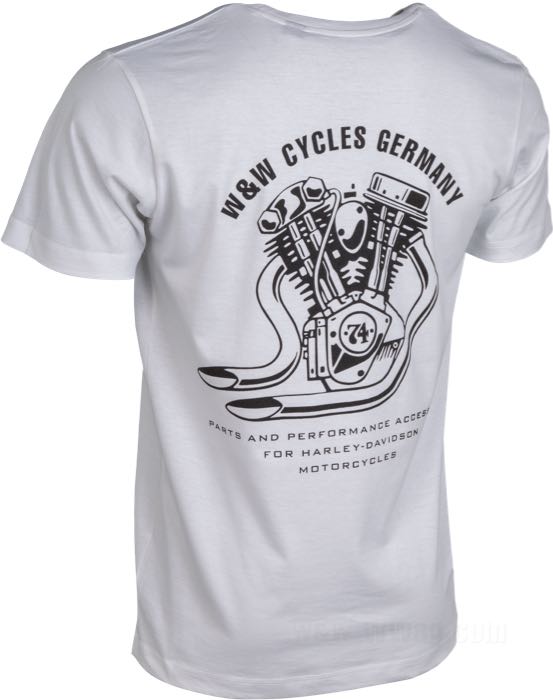 T-shirt »NOTHING BEATS CUBIC INCHES« by W&W Cycles; cotton 180 g/m², white; size: XL; men; gross weight: 165 g