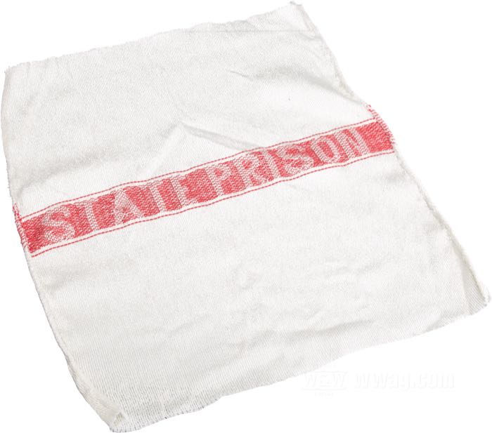 Chiffon »State Prison« de Dock66; coton, blanc naturel; largeur x hauteur: 38 x 38 cm; poids net: 43 g; poids brut: 55 g